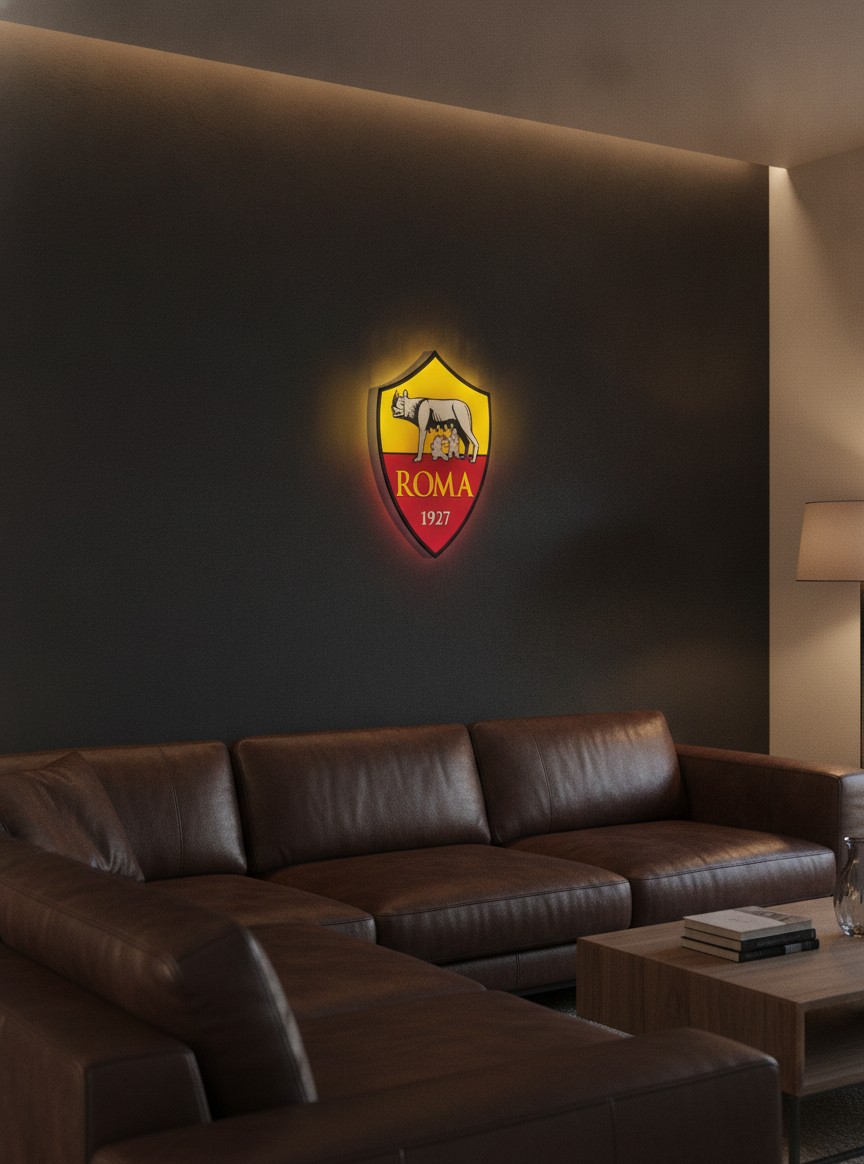 AS Rom LED-Leuchtschild Wanddeko Fandeko Geschenk - Mockup