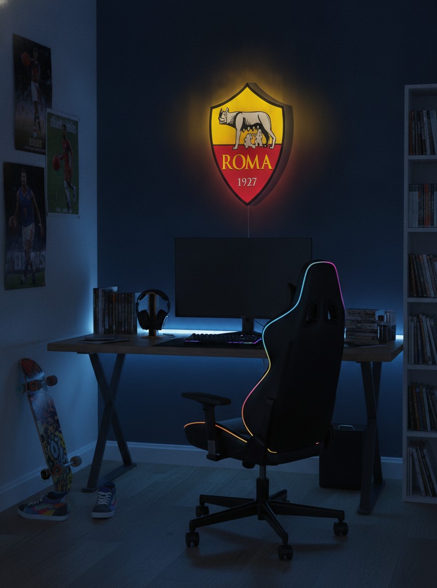 AS Rom LED-Leuchtschild Wanddeko Fandeko Geschenk - Mockup