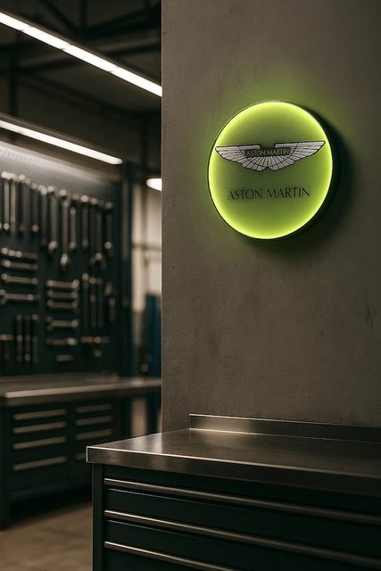 Aston Martin LED-Leuchtschild Wanddeko Autodeko Geschenk