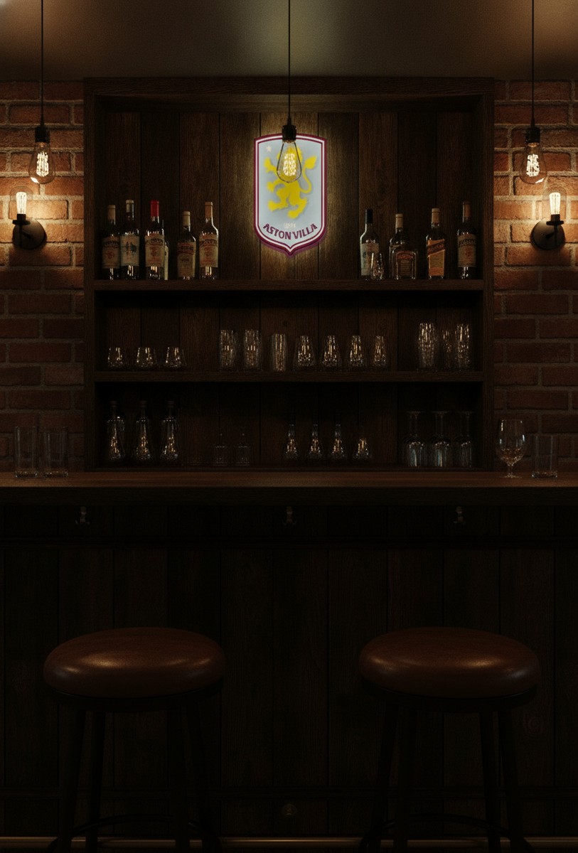 Aston Villa LED-Leuchtschild Wanddeko Fandeko Geschenk - Mockup