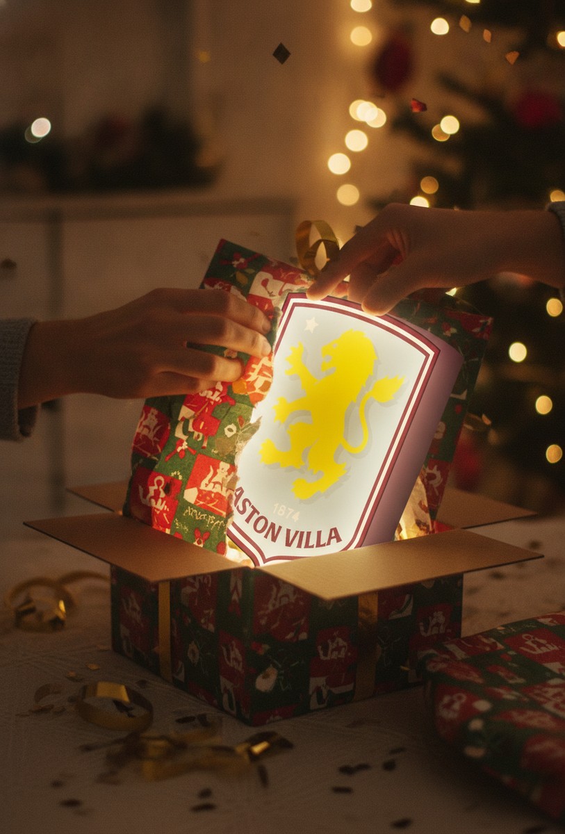 Aston Villa LED-Leuchtschild Wanddeko Fandeko Geschenk - Mockup