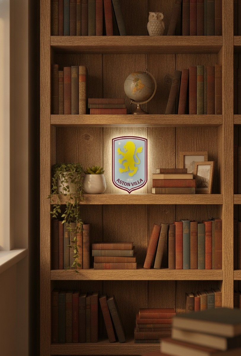 Aston Villa LED-Leuchtschild Wanddeko Fandeko Geschenk - Mockup