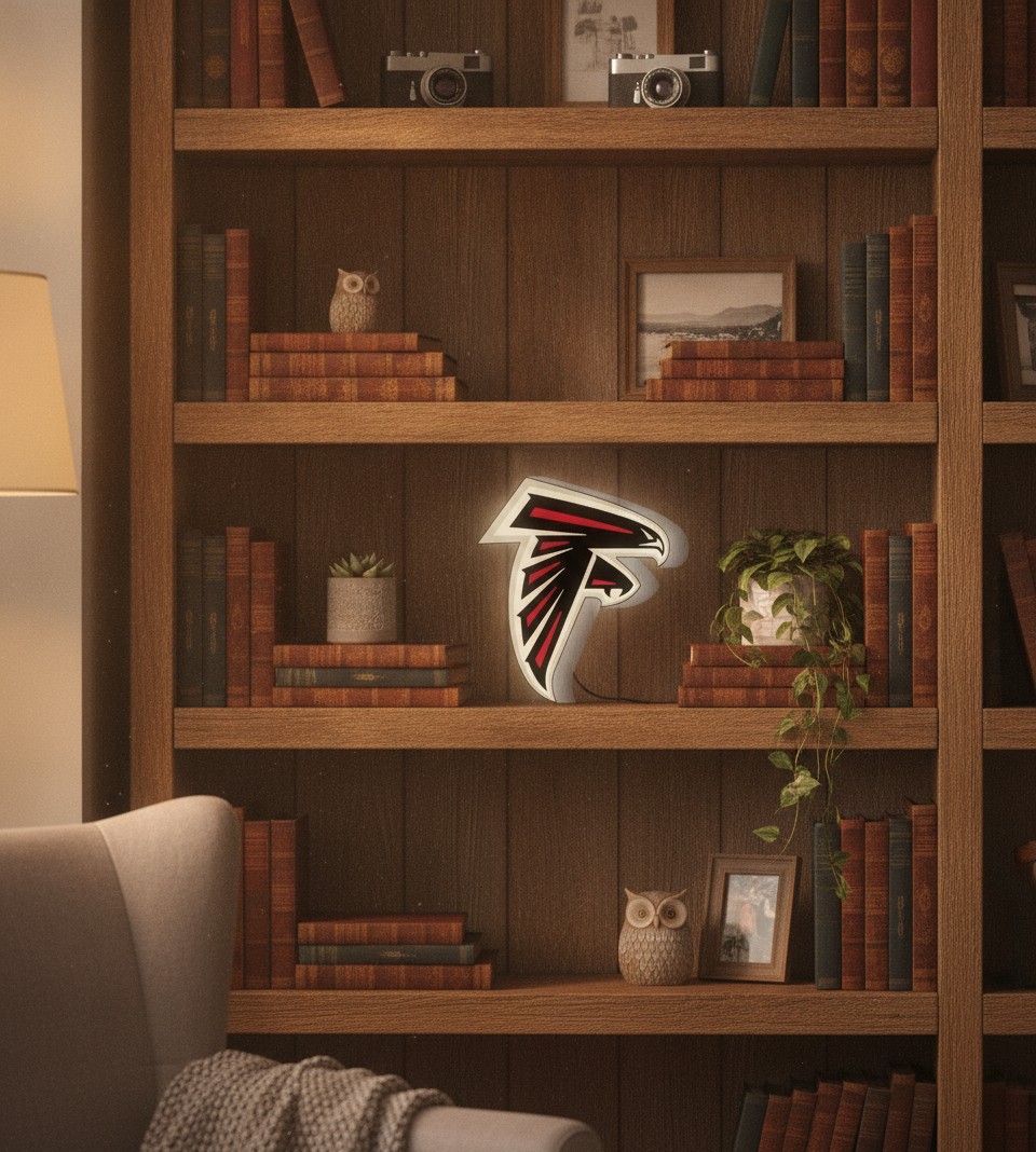 Atlanta Falcons LED-Leuchtschild Wanddeko Fandeko Geschenk - Mockup