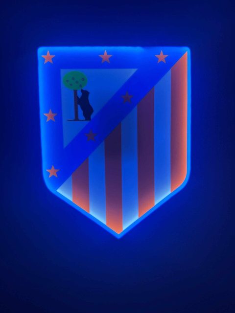 Atlético Madrid LED-Lampe mit offiziellem Logo und 3D-Effekt als Fangeschenk