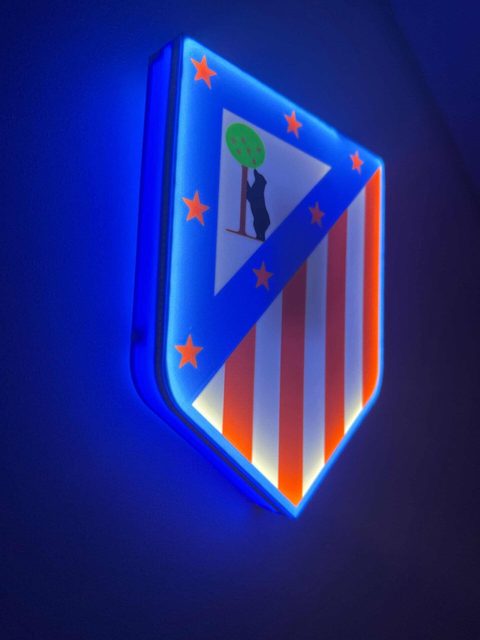 Atlético Madrid LED-Wanddeko mit warmem Licht für Fanzimmer und Wohnräume