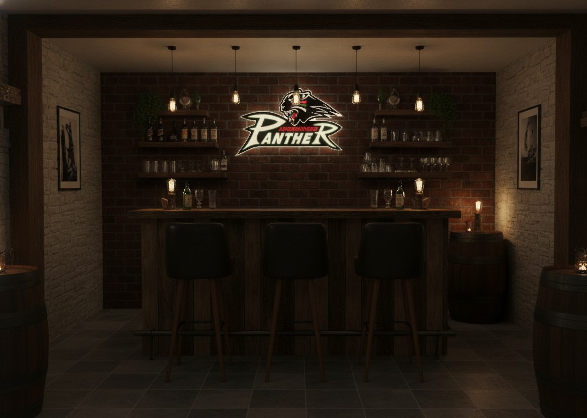 Augsburger Panther LED-Leuchtschild Wanddeko Fandeko Geschenk - Mockup