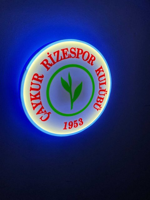 Çaykur Rizespor LED Leuchtschild mit 3D-Effekt Wanddeko für Fanraum