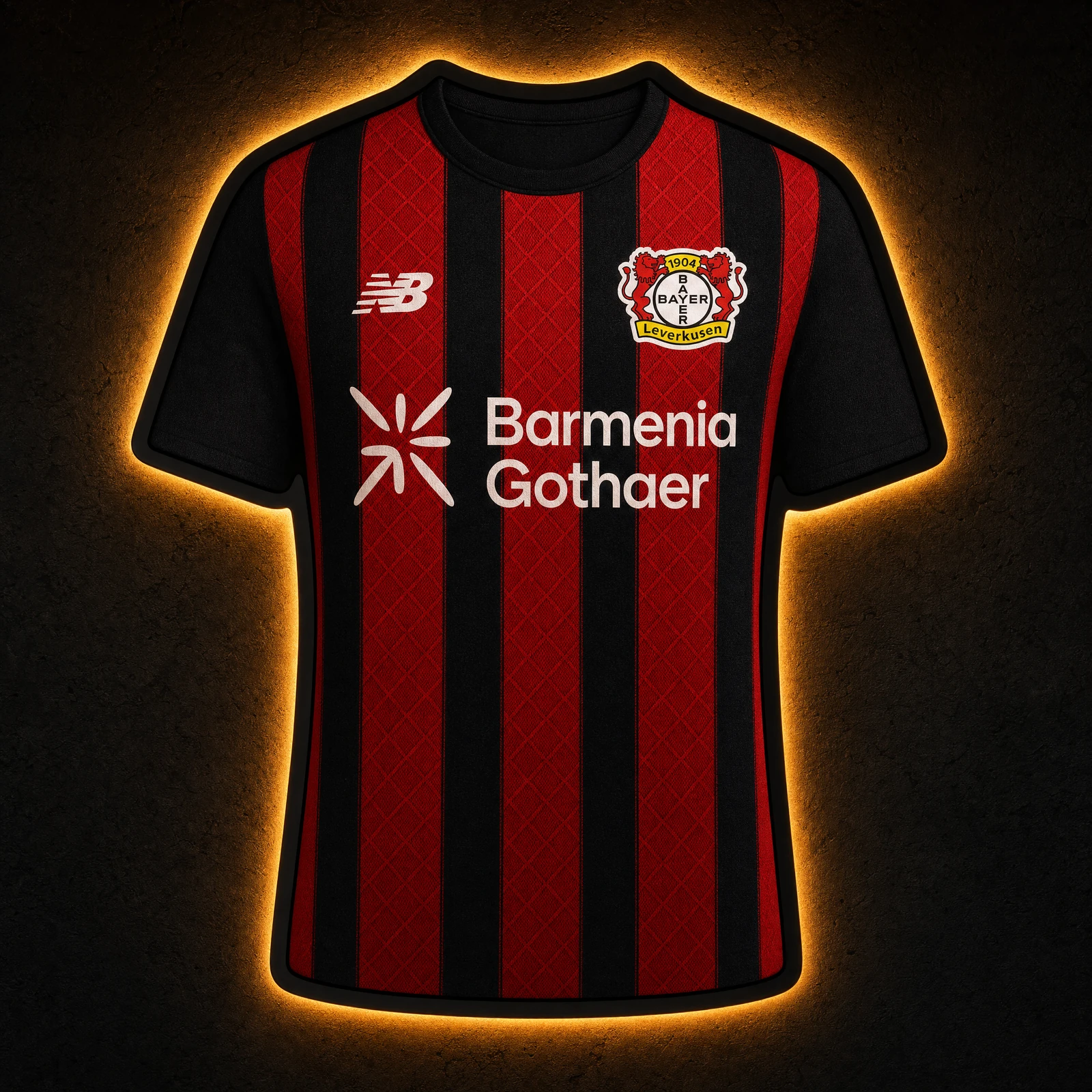 Bayer 04 Leverkusen Heimtrikot 2026/27 LED-Trikot-Lampe — Frontansicht, beleuchtet