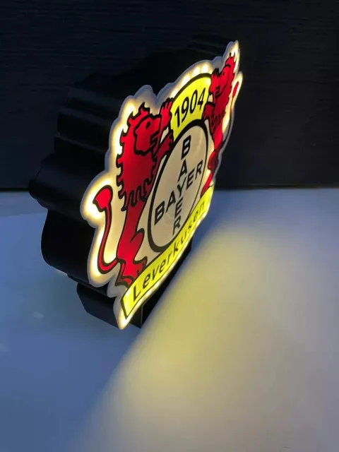 Leverkusen Fan Leuchtschild mit USB-Versorgung