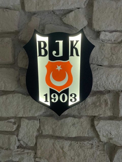 Beşiktaş JK LED-Leuchtschild Wanddeko mit leuchtendem Vereinslogo in verschiedenen Größen