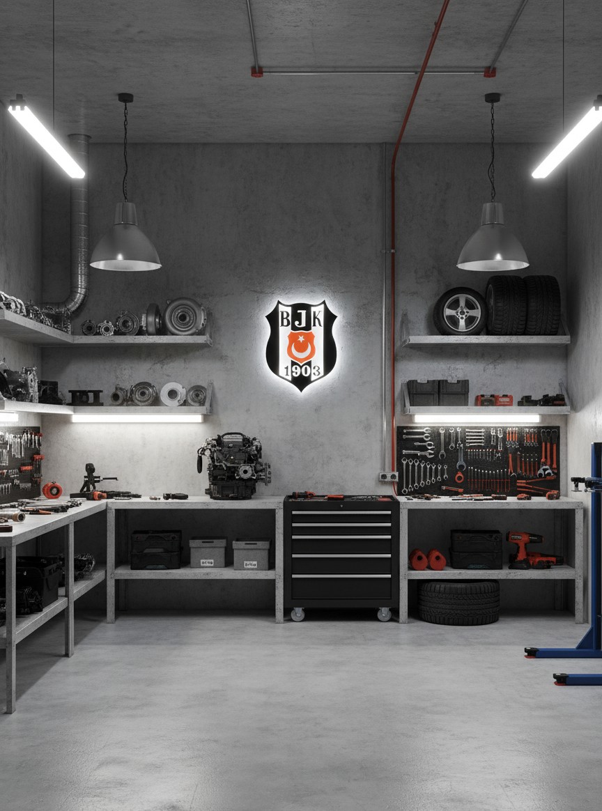 Beşiktaş JK LED-Leuchtschild Wanddeko - Mockup
