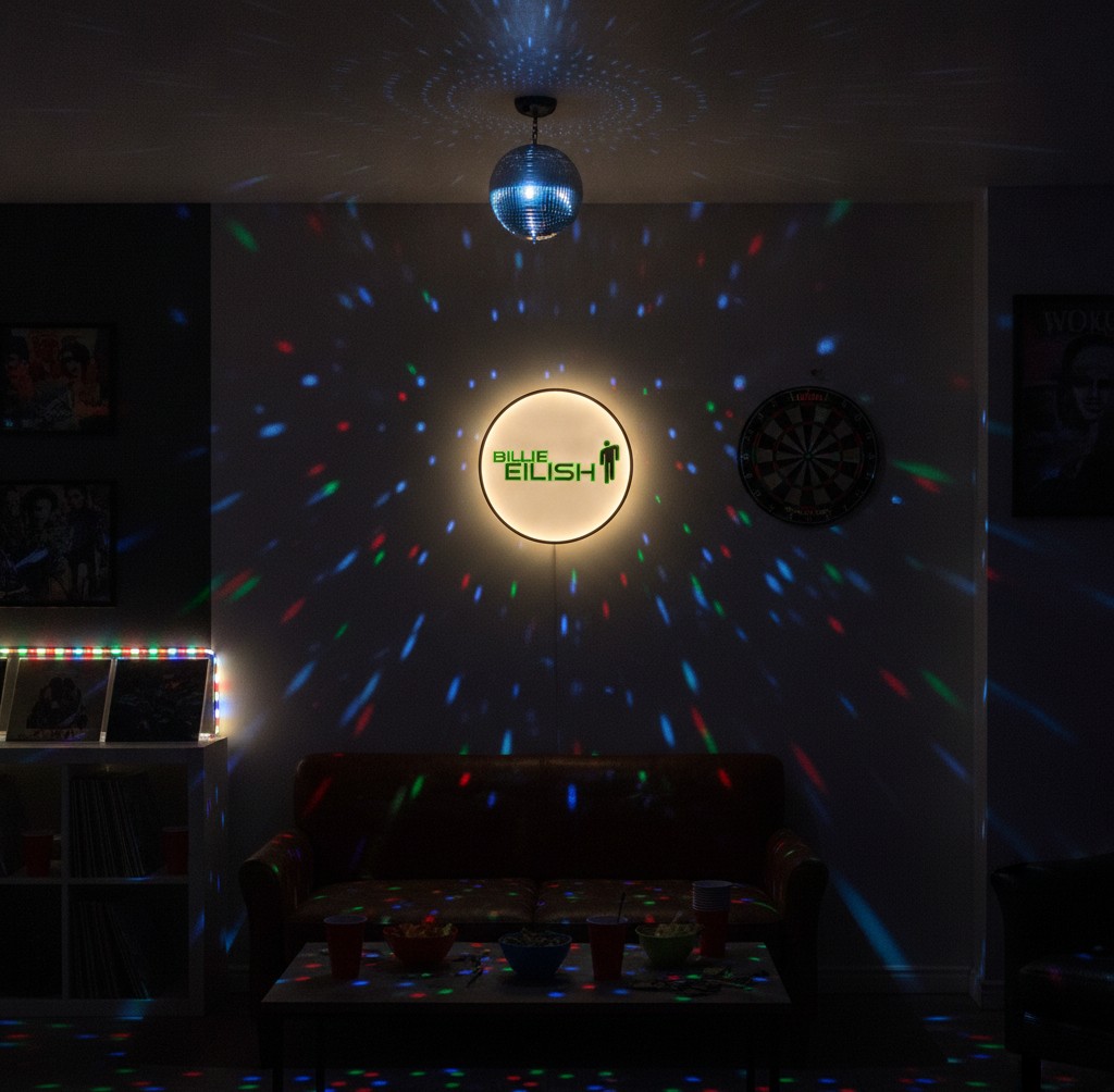 Billie Eilish LED-Leuchtschild Wanddeko Musik-Deko Geschenk - Mockup