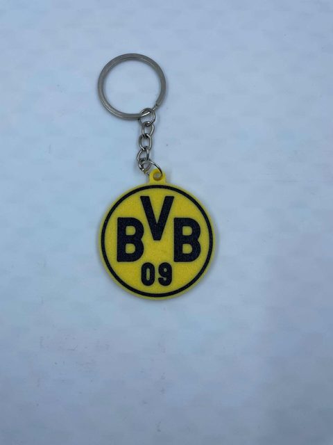Borussia Dortmund Schlüsselanhänger mit BVB Logo in Schwarz und Gelb