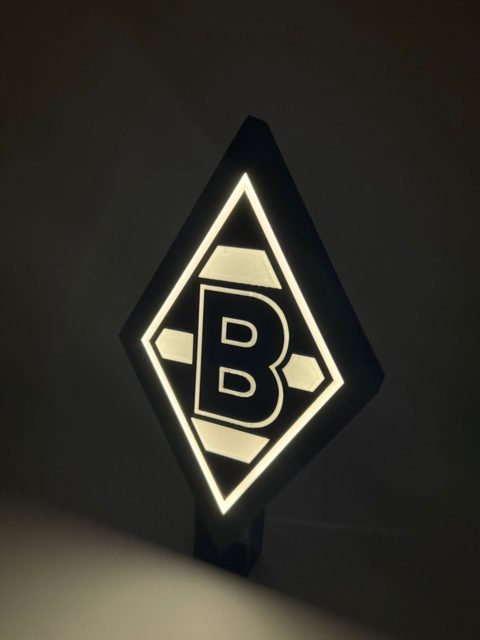 Borussia Mönchengladbach LED-Leuchtschild mit 3D-Effekt