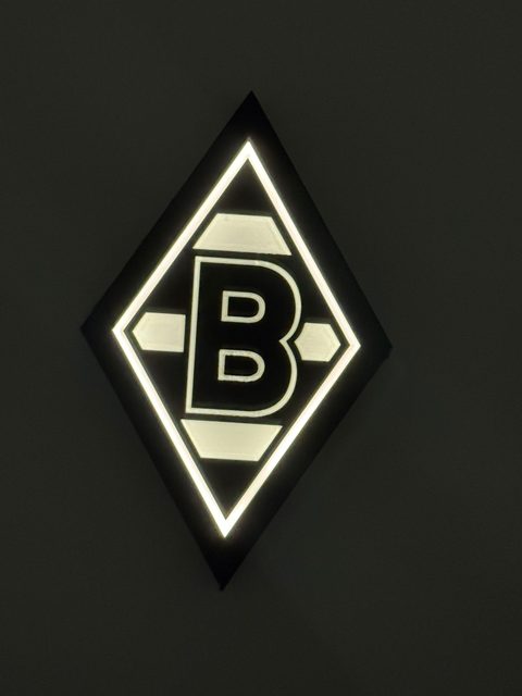 Borussia Mönchengladbach Fan-Deko Leuchtschild eingeschaltet