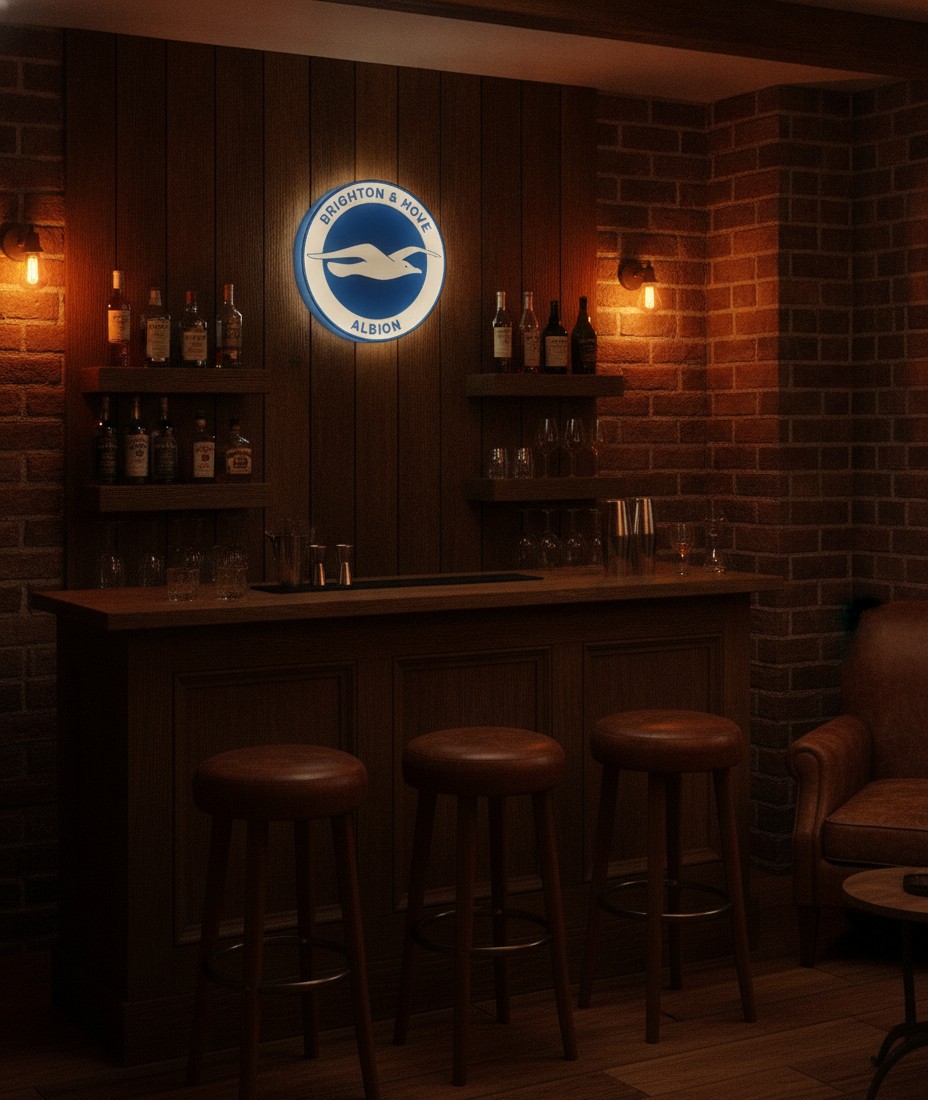 Brighton & Hove Albion LED-Leuchtschild Wanddeko Fandeko Geschenk - Mockup