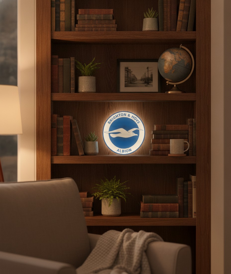 Brighton & Hove Albion LED-Leuchtschild Wanddeko Fandeko Geschenk - Mockup