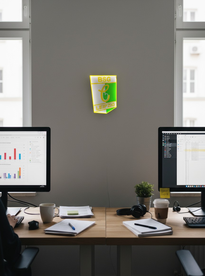 BSG Chemie Leipzig LED-Leuchtschild Wanddeko - Mockup