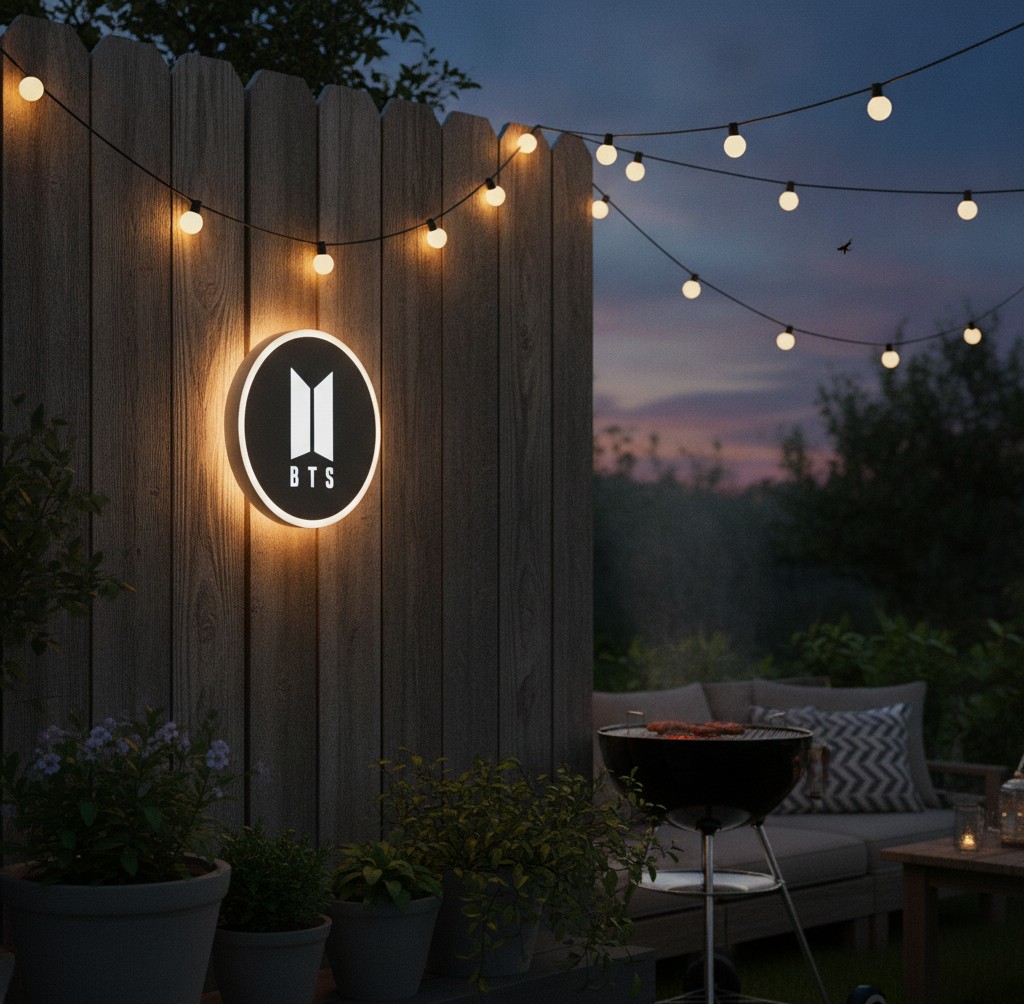BTS LED-Leuchtschild Wanddeko Musik-Deko Geschenk - Mockup