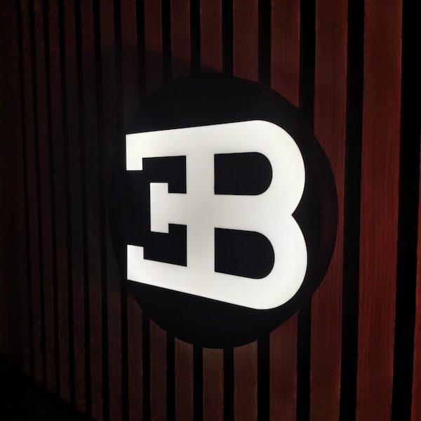 Bugatti LED-Leuchtschild Wanddeko Autodeko Geschenk