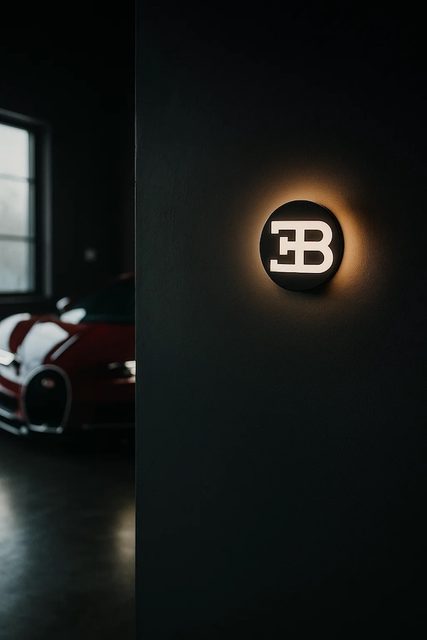 Bugatti LED-Leuchtschild Wanddeko Autodeko Geschenk