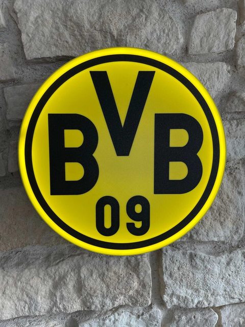 Borussia Dortmund LED Leuchtschild XL 34cm Größe