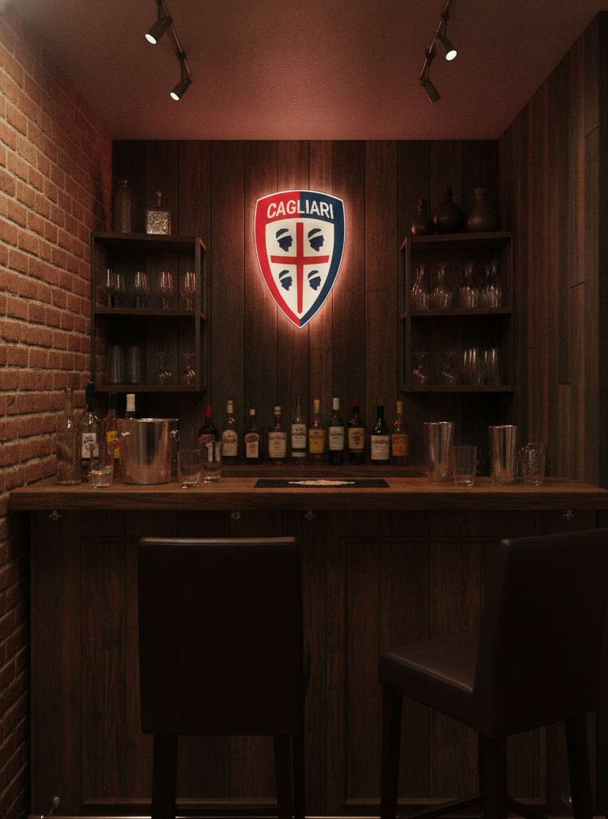Cagliari Calcio LED-Leuchtschild Wanddeko Fandeko Geschenk - Mockup