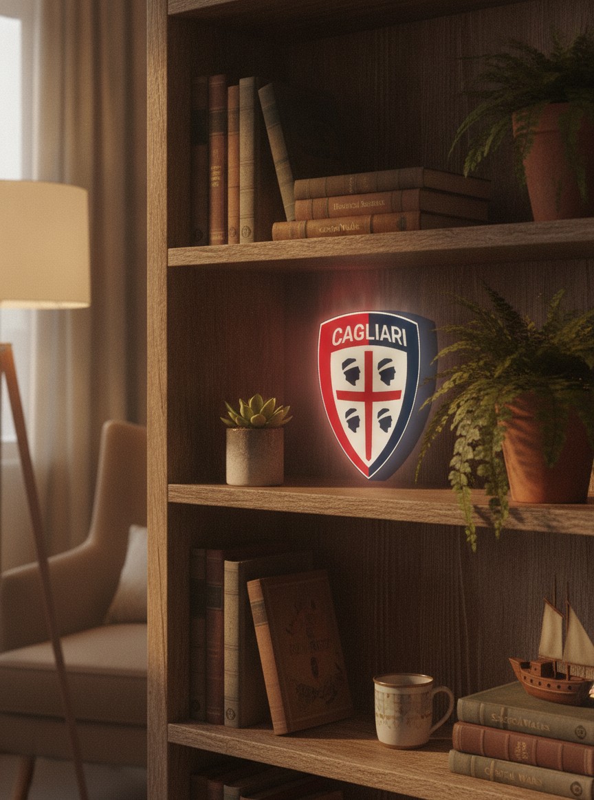 Cagliari Calcio LED-Leuchtschild Wanddeko Fandeko Geschenk - Mockup