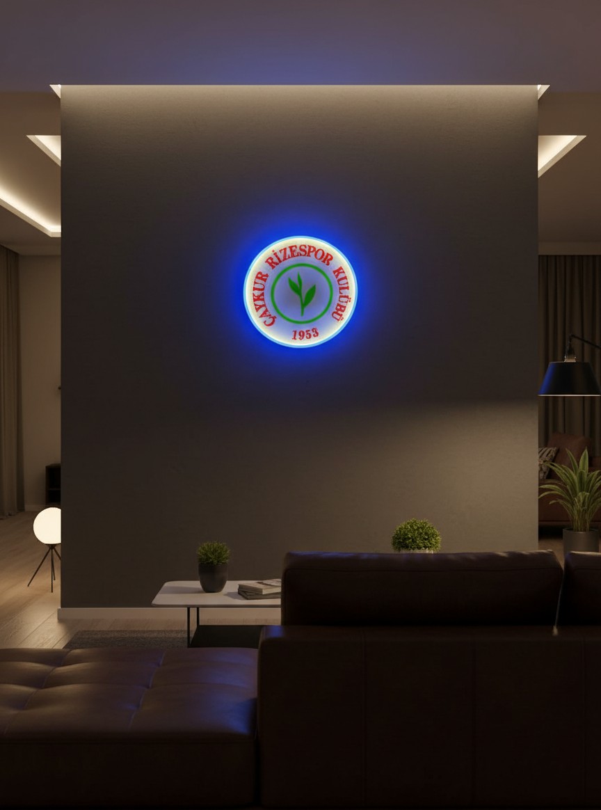 Çaykur Rizespor LED-Leuchtschild Wanddeko - Mockup