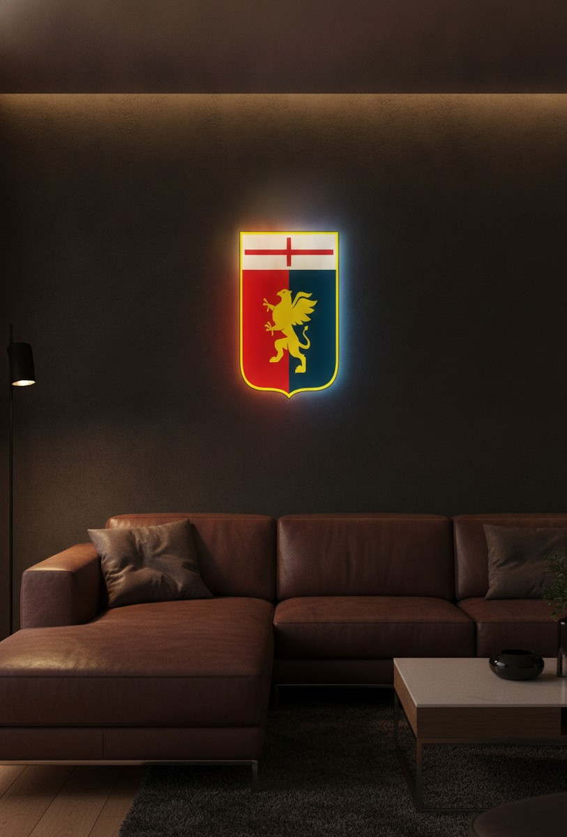 CFC Genua LED-Leuchtschild Wanddeko Fandeko Geschenk - Mockup