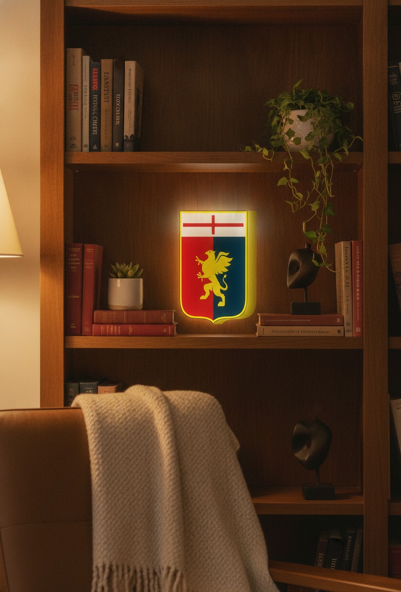 CFC Genua LED-Leuchtschild Wanddeko Fandeko Geschenk - Mockup