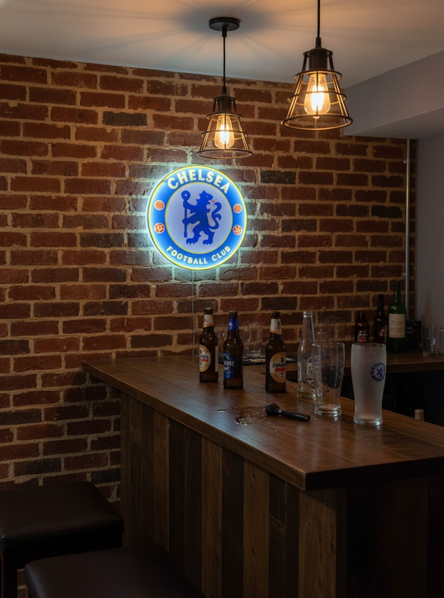 Chelsea FC LED-Lampe mit Logo – Fanartikel & Wanddeko Geschenk - Mockup