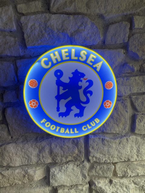 Chelsea FC LED-Lampe mit USB-Kabel als Tischlampe