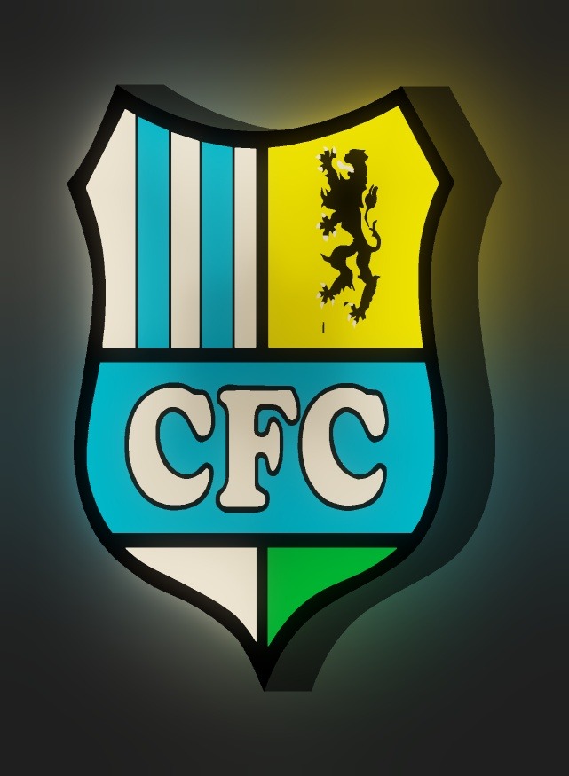 Chemnitzer FC LED-Leuchtschild leuchtend