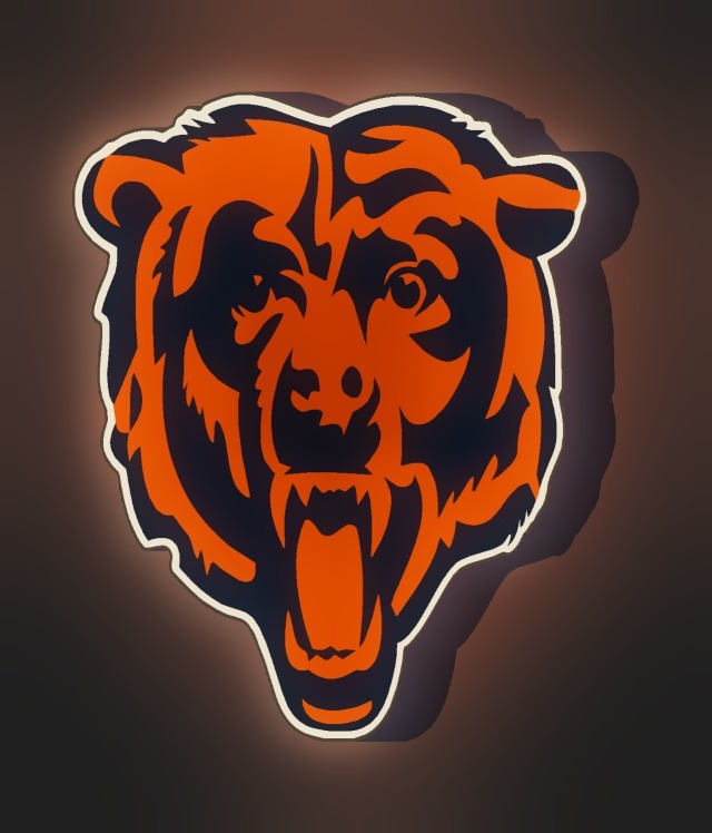 Chicago Bears LED-Leuchtschild leuchtend