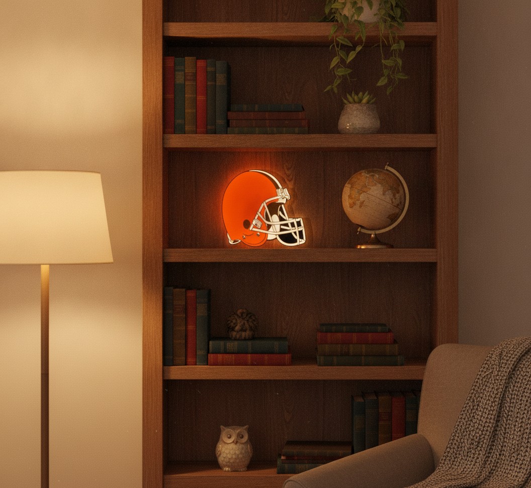 Cleveland Browns LED-Leuchtschild Wanddeko Fandeko Geschenk - Mockup