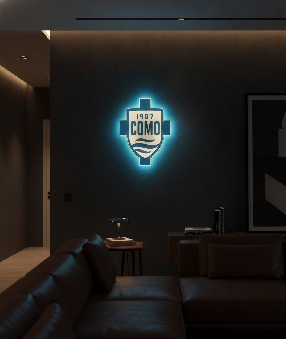 Como 1907 LED-Leuchtschild Wanddeko Fandeko Geschenk - Mockup