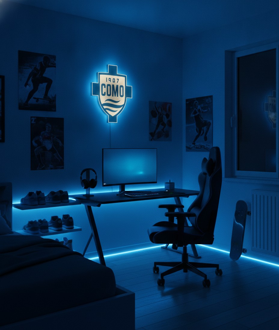 Como 1907 LED-Leuchtschild Wanddeko Fandeko Geschenk - Mockup