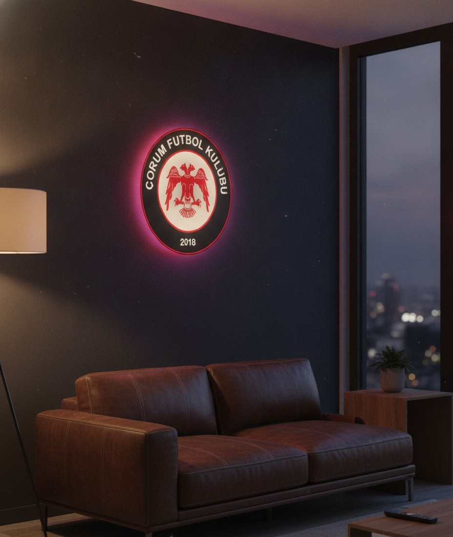 Çorum FK LED-Leuchtschild Wanddeko Fandeko Geschenk - Mockup
