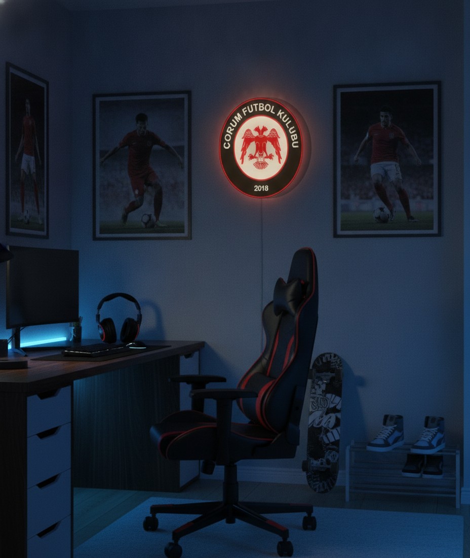 Çorum FK LED-Leuchtschild Wanddeko Fandeko Geschenk - Mockup