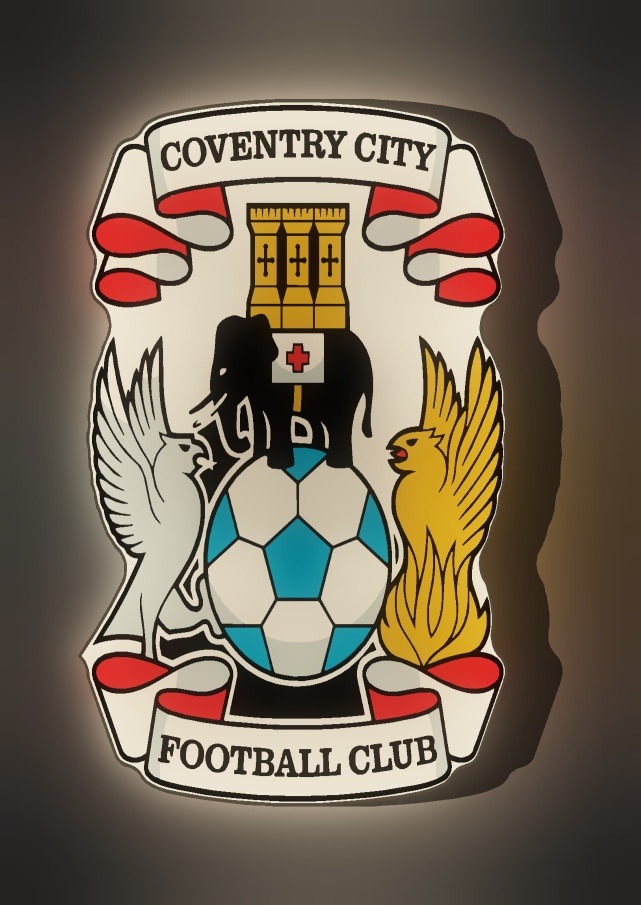 Coventry City LED-Leuchtschild leuchtend