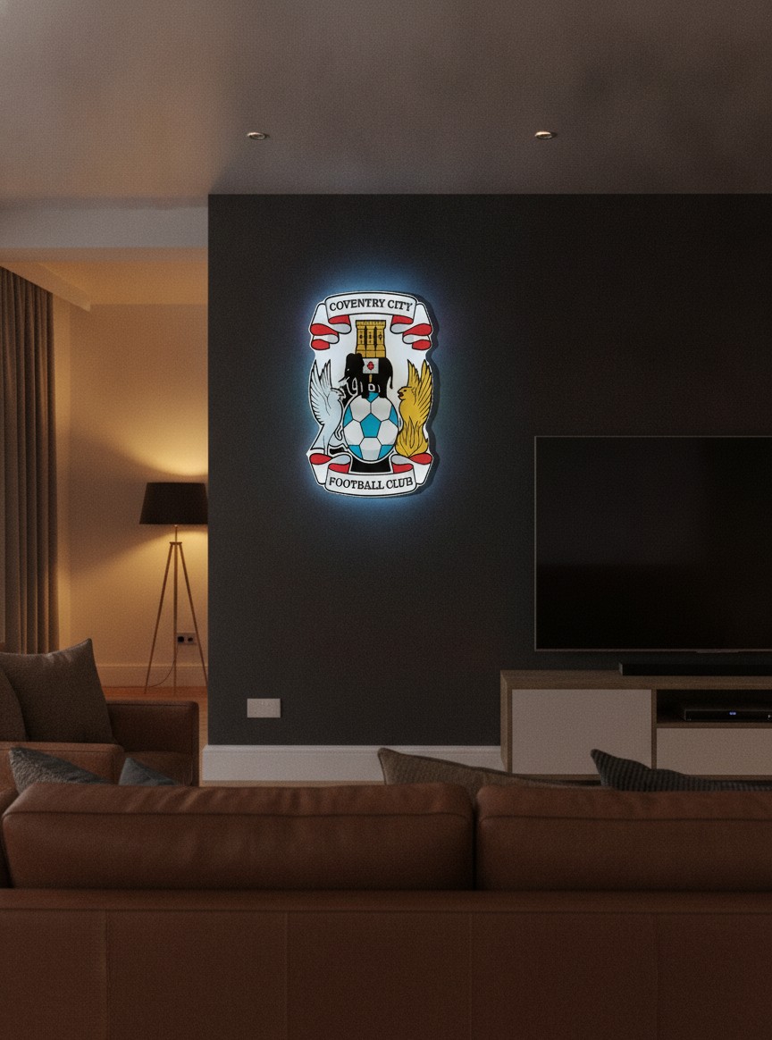 Coventry City LED-Leuchtschild Wanddeko Fandeko Geschenk - Mockup