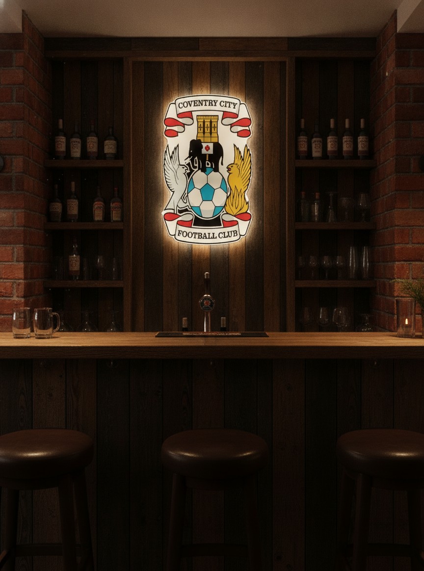 Coventry City LED-Leuchtschild Wanddeko Fandeko Geschenk - Mockup