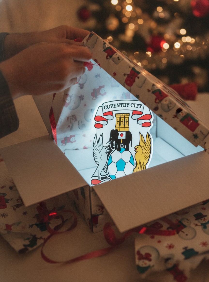 Coventry City LED-Leuchtschild Wanddeko Fandeko Geschenk - Mockup