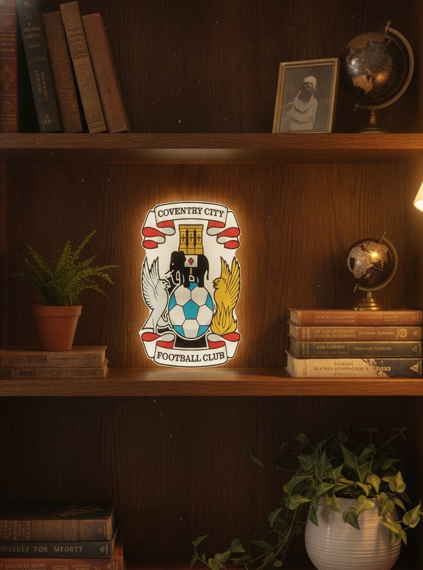 Coventry City LED-Leuchtschild Wanddeko Fandeko Geschenk - Mockup