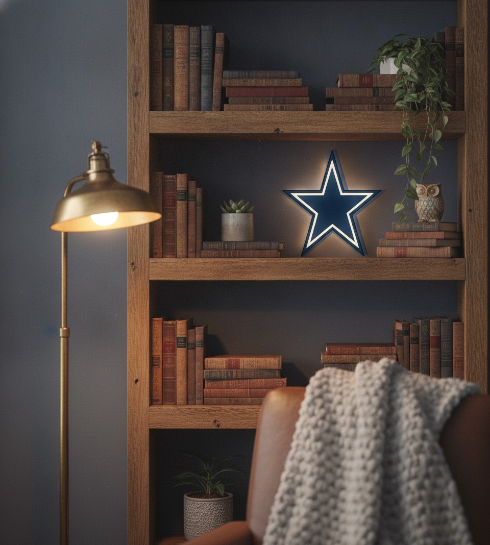 Dallas Cowboys LED-Leuchtschild Wanddeko Fandeko Geschenk - Mockup