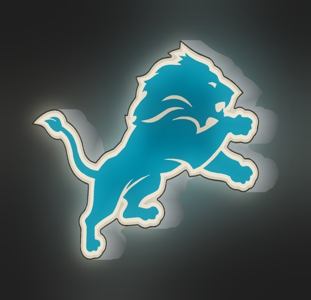 Detroit Lions LED-Leuchtschild leuchtend