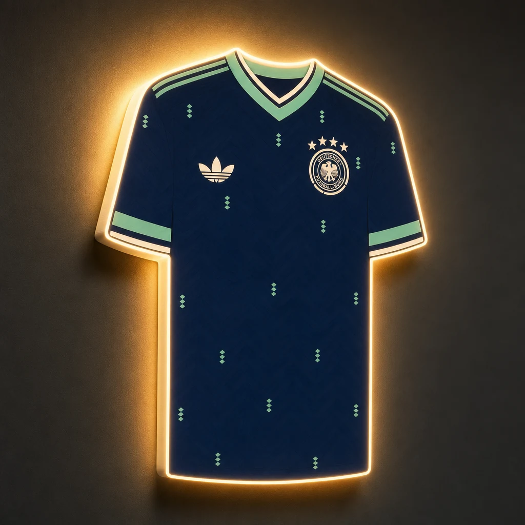 Deutschland WM 2026 Auswaertstrikot LED-Trikot-Lampe - Navy/Mint, beleuchtet
