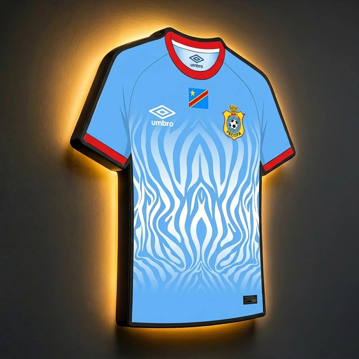 DR Kongo WM 2026 LED-Trikot-Lampe (personalisiert mit Wunschname + Nummer)