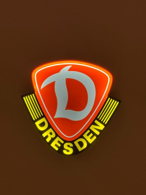 Dynamo Dresden LED-Schild Fandeko für Wohnzimmer und Fanraum